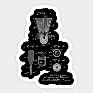 Badminton Vintage Patent Drawing Sticker